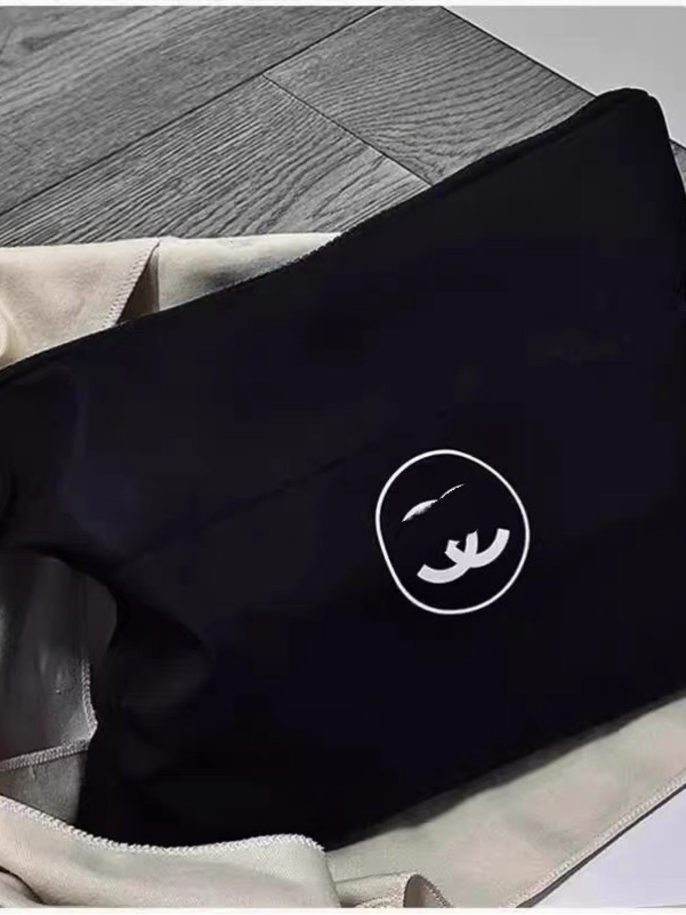 Black Quilted Nylon Pouch - Classic Logo Zip